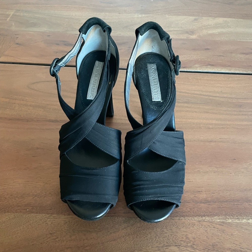 Banana Republic Black Strappy Heels, Size 8